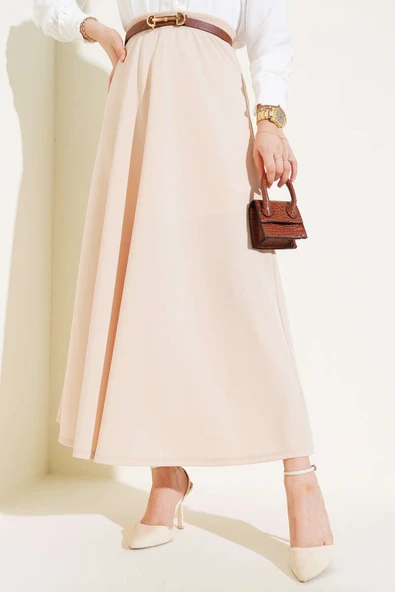 Kloş Model Etek Krem - Resim 2