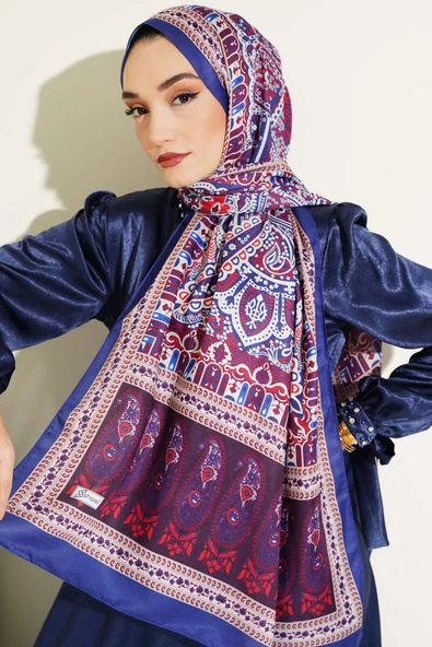 Vintage Motifli Şal Mor - 2