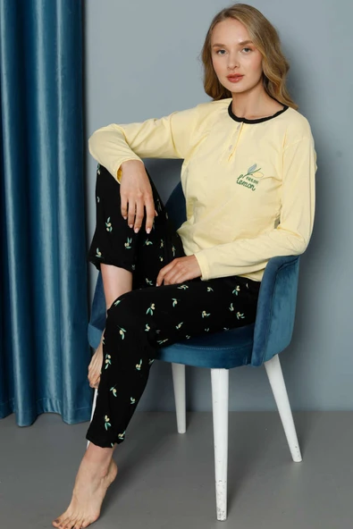 Limon Desenli Pijama Takımı Lime ürün görseli
