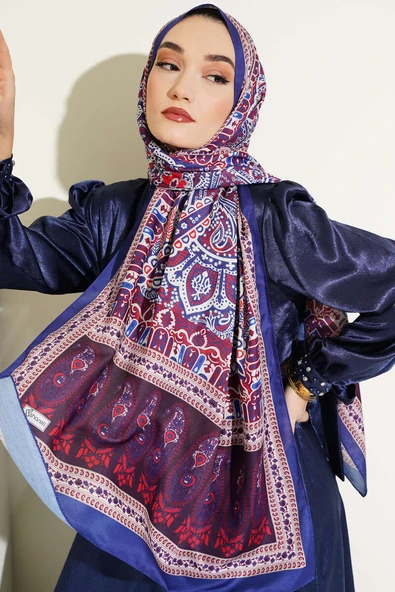 Vintage Motifli Şal Mor - 1