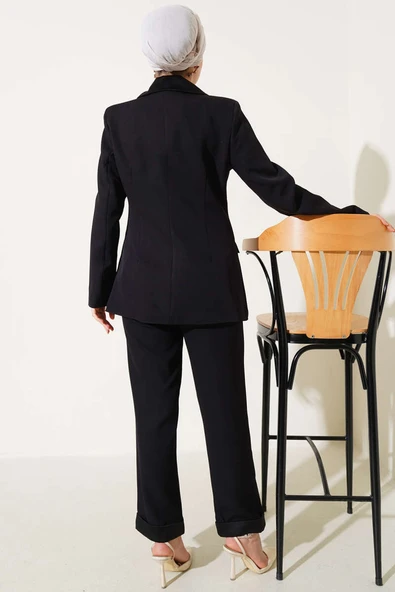 Duble Paça Ceketli İkili Takım Siyah - Resim 3