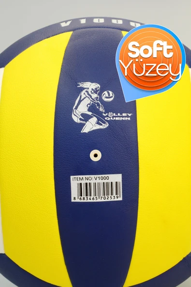 SEMİ-PRO Voleybol Topu Lamineli Beton Zemin SoftTouch İç-Dış Mekana Uygun 8 Panel Sarı-Mavi V1000 - 8