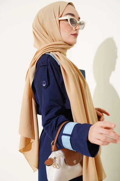 Cazz Düz Şal Kum Bej - Resim 3