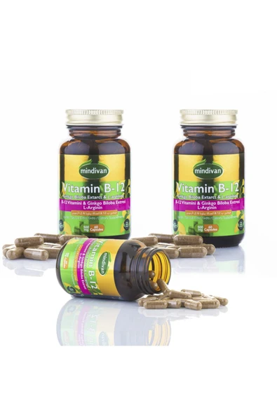 Mindivan Vitamin B12 &ginko Bloba Ekstresi & L Arginin X 3 Adet