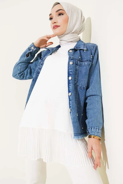 Tül Pileli İçlik Ekru ürün görseli 1