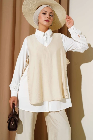 Yanları Bağlamalı Üçlü Takım Taş - Resim 2