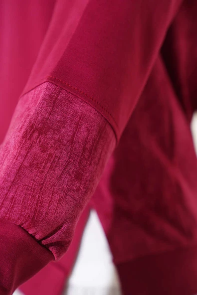 Batik Detaylı İkili Takım Bordo - Resim 4