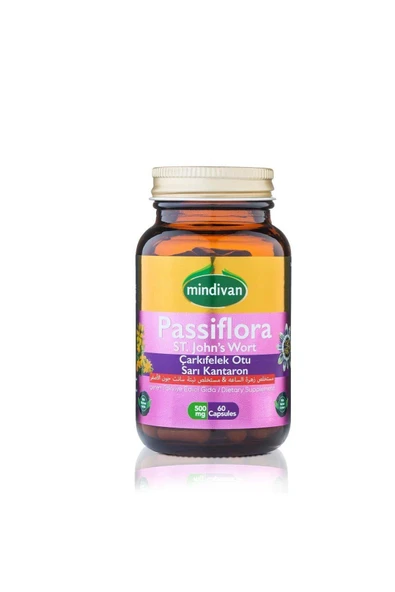 Mindivan Passiflora Uykuya Yardımcı Çarkıfelek Otu & Kantaron Ekstreli 60'lı 500 Mg Kapsül