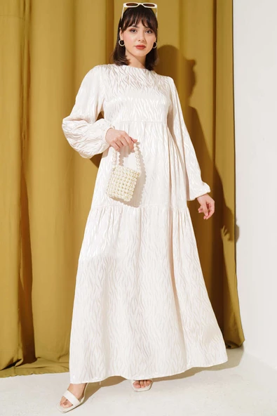 Dalga Desen Jakar Elbise Taş ürün görseli 1