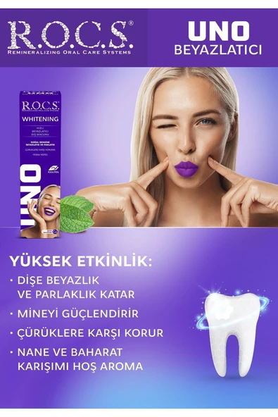 R.O.C.S. Rocs Uno Hızlı Beyazlatıcı Diş Macunu 74g - 3