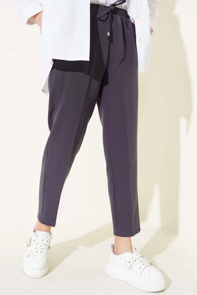 Beli Lastikli Dar Paça Pantolon Antrasit ürün görseli 1