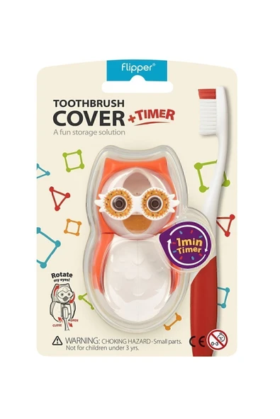 FLİPPER Kum Saatli Diş Fırçası Hijyenik Saklama Kabı - Turuncu