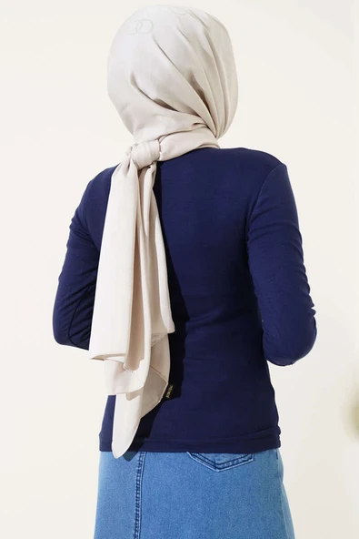 Çiçek Nakışlı Cepli Body Lacivert - 3