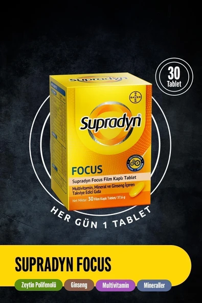 SUPRADYN Focus 30 Film Kaplı Tablet| Zeytin Polifenolü, Ginseng, Multivitamin Ve Mineral Içeren Takv - 2
