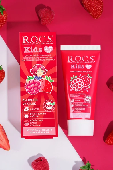 R.O.C.S. Rocs Kids Yaz Esintisi Ahududu& Çilek Diş Macunu 45g 4-7 Yaş 4607034470517 - 6