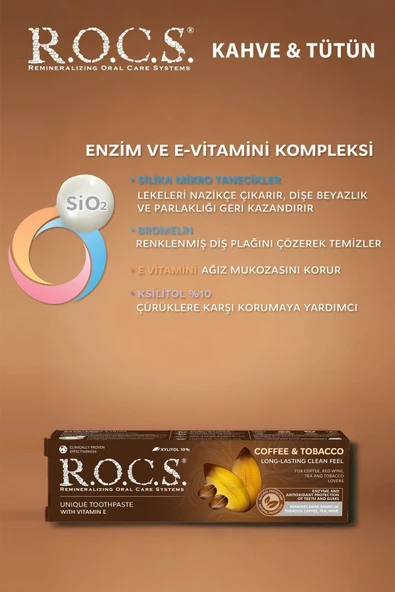 R.O.C.S. Kahve Tütün Lekelere Karşı Diş Macunu 60 ml - 2