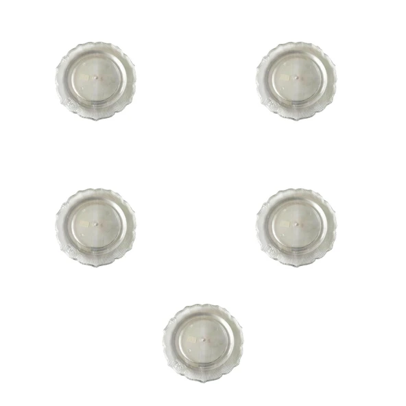 Plastik Sert Mika Şeffaf Tabak - Parti Sunum Yemek Tabağı - Yuvarlak - 26 Cm. - 6 Adetlik 5 Paket