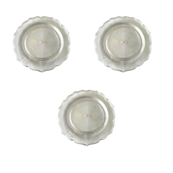 Plastik Sert Mika Şeffaf Tabak - Parti Sunum Yemek Tabağı - Yuvarlak - 26 Cm. - 6 Adetlik 3 Paket ürün görseli 1
