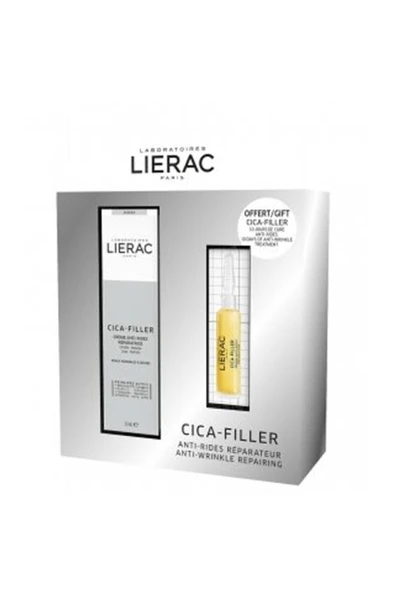 LİERAC Cica-filler Cream Kırışıklık Karşıtı Krem 40 Ml + Cica-filler Serum 10 Ml