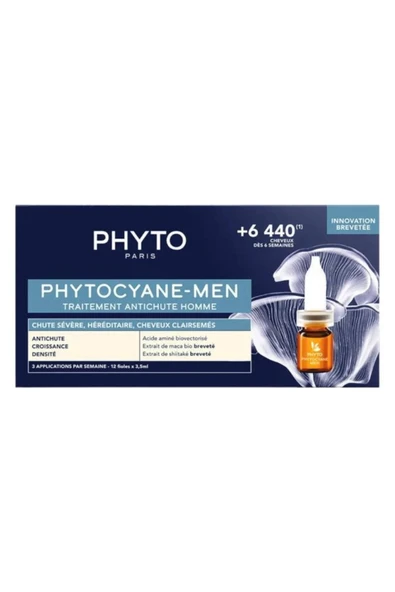 PHYTO Cyane Men Erkek Tipi Saç Dökülmesi Yardımcı Bakım Serumu 12 X 3.5 ml