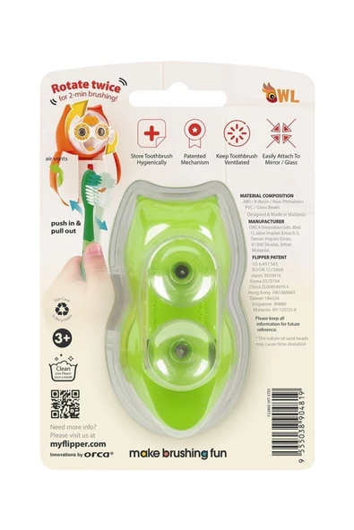 FLİPPER Flıpper Kum Saatli Diş Fırçası Hijyenik Saklama Kabı - Yeşil - 5