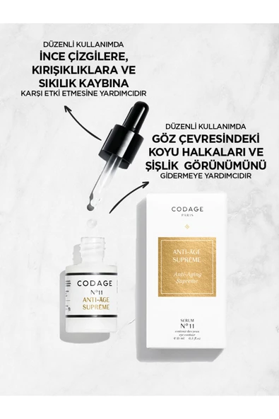 CODAGE Koyu Renk Halkaları ve Göz Altı Şişliklerini İyileştirici Anti-aging Supreme N°11 - Serum 15 Ml - 3