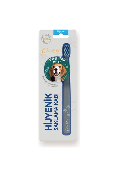 FLİPPER Pets Hijyenik Saklama Kabı Ve Yetişkin Diş Fırçası Seti-beagle Köpek