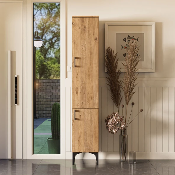 5102 Inca Sağ Kapaklı Raflı Portmanto Atlantik Çam - 3