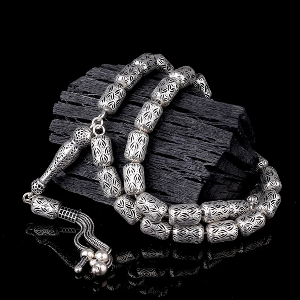 925 Ayar Gümüş Kapsül Kesim Fizyon Tesbih Model 11 - Resim 2