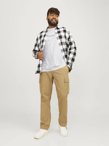 JACK JONES Erkek Beyaz Pamuklu Tişört 12248177 - 7
