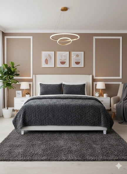 COMFORT YORGAN SETİ ÇİFT KİŞİLİK LISSOME ANTRASİT ürün görseli