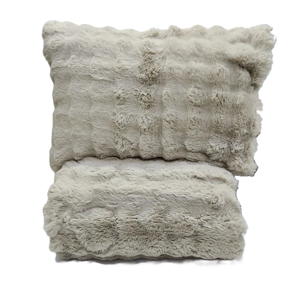 COMFORT YORGAN SETİ ÇİFT KİŞİLİK PUFF LORİA BEJ - Resim 3