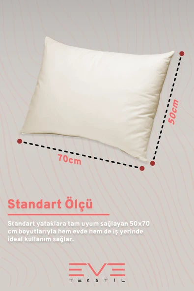 %100 Merinos Kuzu Yünlü Antialerjik Fermuarlı Doğal Yastık 50x70 Cm 900 Gr - 6