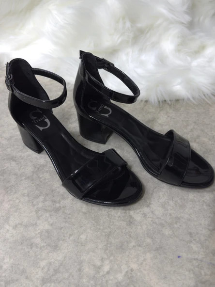 Günlük Kadın Ayakkabı Bilekten Bağlamalı Tek Bantlı Sandalet Kalın Topuklu Abiye Önü Açık 149 - 4