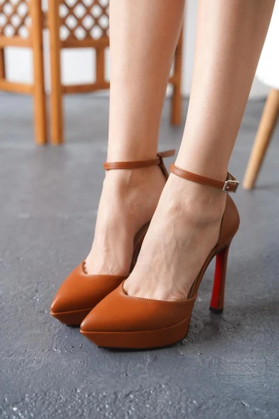 Kadın Moda Baretli Platform Topuklu Ayakkabı Şık ve Zarif Abiye Ayakkabı