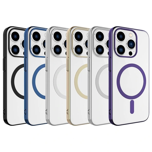 iPhone 15 Pro Max Kılıf Wireless Şarj Özellikli Pixel M-safe Kapak - Resim 2