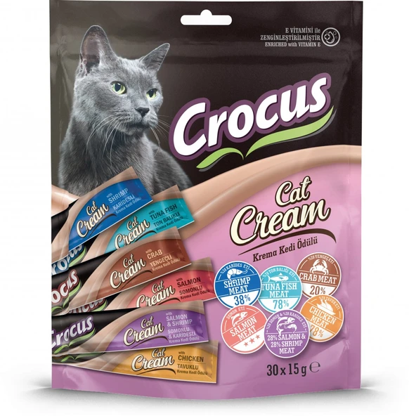 Crocus Multıpack 6 Çeşit Krema Kedi Ödülü 30x15gr ürün görseli 1