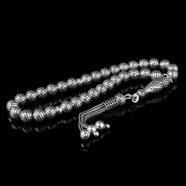 925 Ayar Gümüş Küre Kesim Fizyon Tesbih ürün görseli