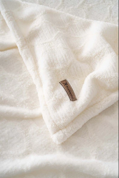 Rivaİstanbul Allen Jakarlı Raşel Geometrik Çift Kişilik Punch Yatak Örtüsü - Resim 5