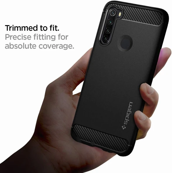 Spigen Xiaomi Redmi Note 8 Kılıf Rugged Armor Matte Black - ACS00271