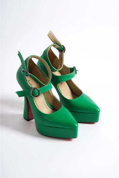 Kadın Moda Baret Detaylı Özel Tasarım Platform Ayakkabı Şık ve Zarif Abiye Ayakkabı