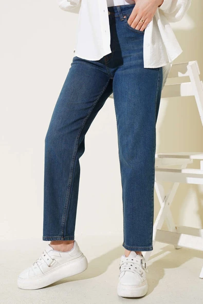 Dar Paça Mom Jeans Pantolon Kahve Tint - 2