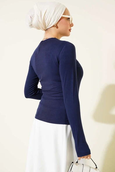 Bisiklet Yaka Basic Body Lacivert - 3