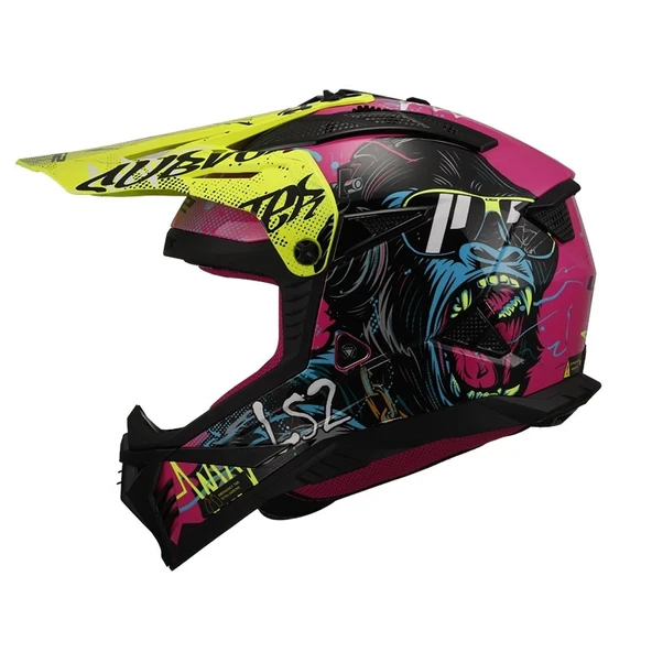 LS2 FAST 2 GORILLA -NEON SARI KASK - 2