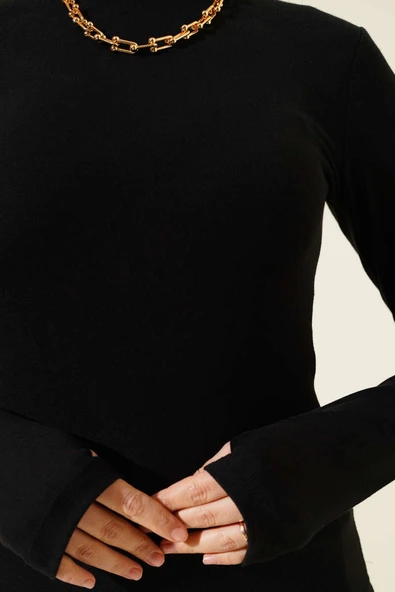 Bisiklet Yaka Basic Body Siyah - Resim 4