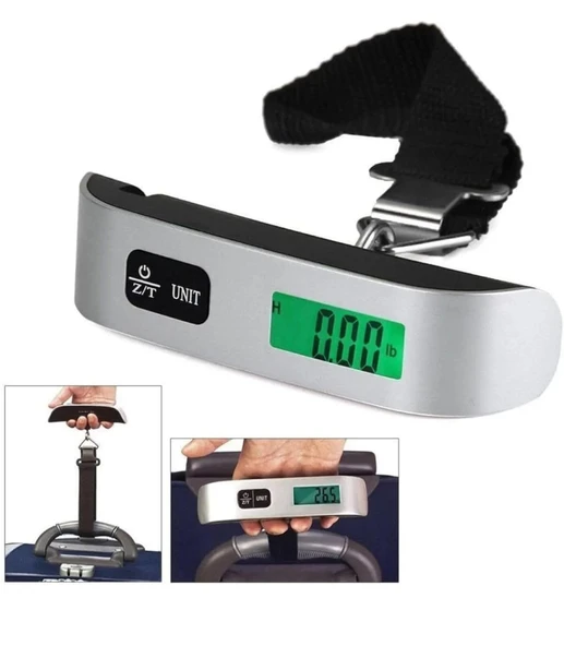 Dijital Valiz Bagaj Tartısı 50Kg LCD Ekranlı Sıcaklık Ölçerli Seyahat Kantarı - 3