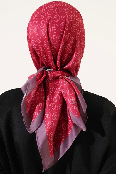 MK Desen Soft Eşarp Kırmızı - Resim 3