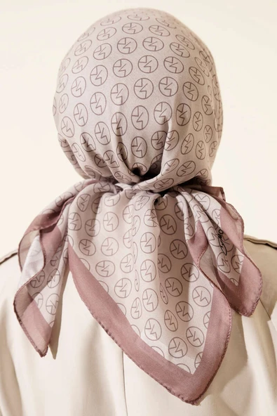 MK Desen Soft Eşarp Sütlü Kahve - Resim 3