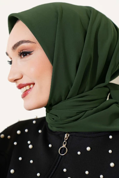 Medine İpeği Eşarp Haki - Resim 2