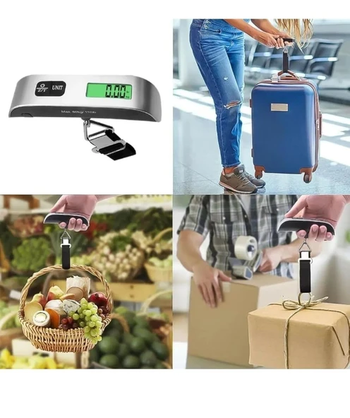 Dijital Valiz Bagaj Tartısı 50Kg LCD Ekranlı Sıcaklık Ölçerli Seyahat Kantarı - 2